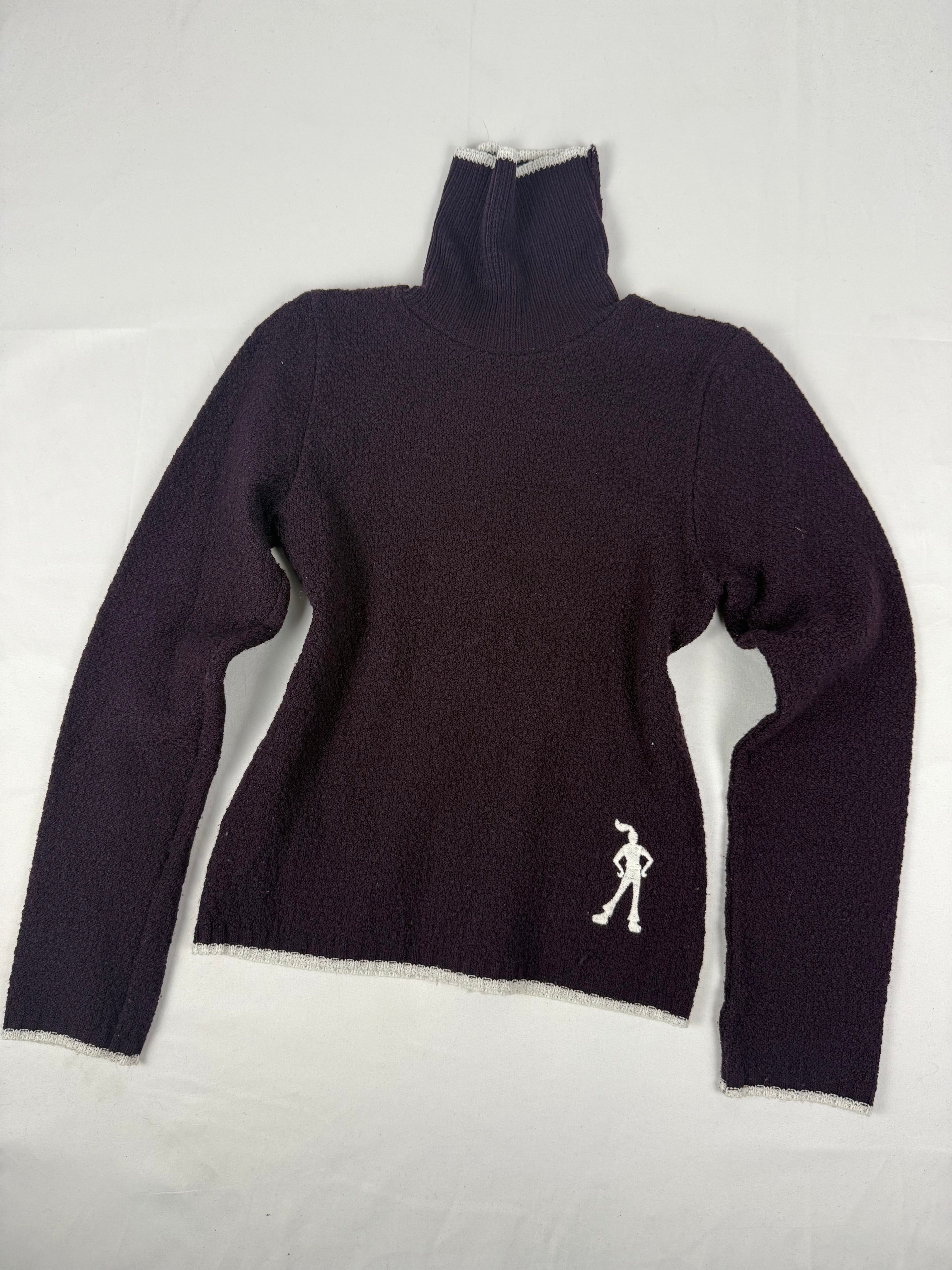 Purple tight fit turtleneck jumper (XS/S)