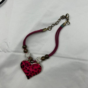 Heart pendant cord bracelet