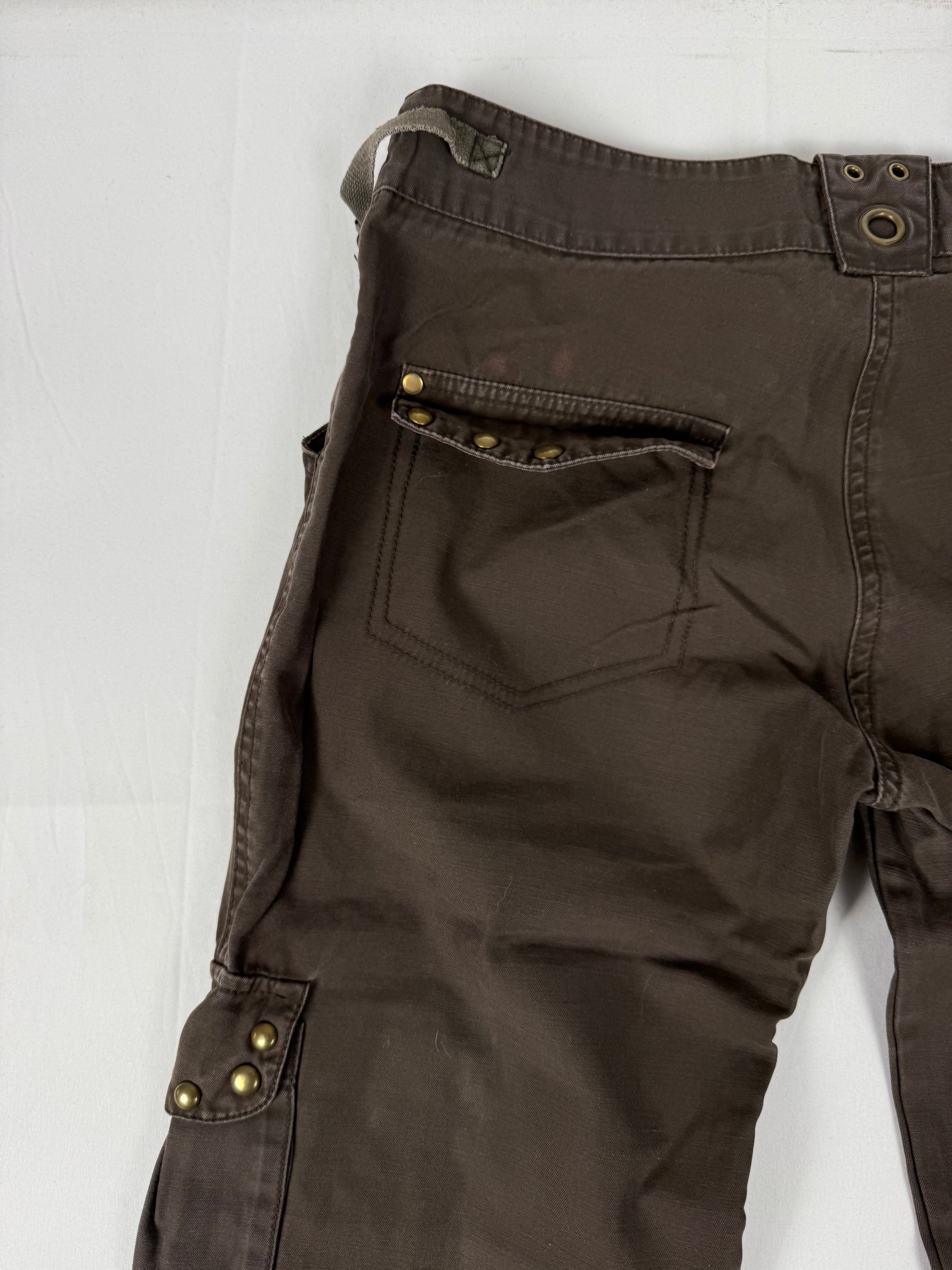 Brown low rise cargo baggy pants (M/L)