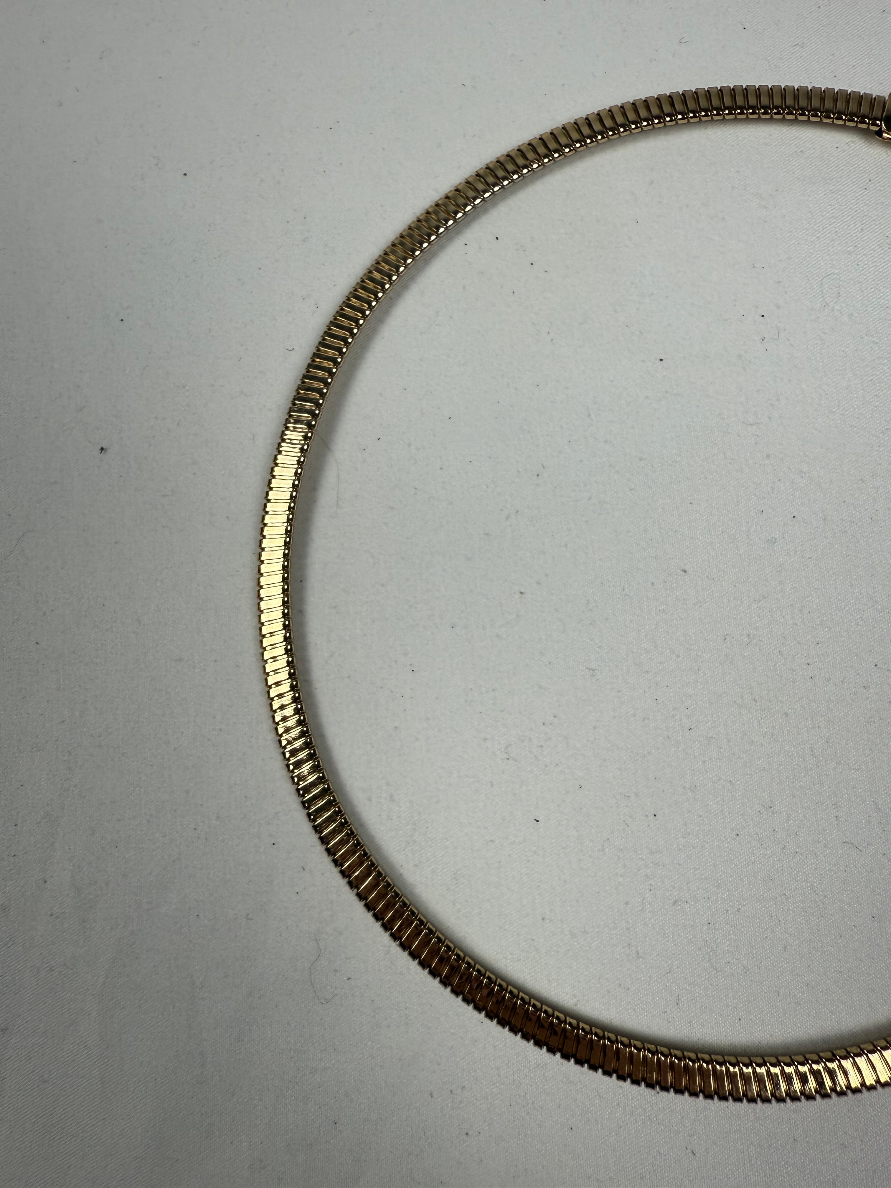 Vintage gold stainless steel choker necklace