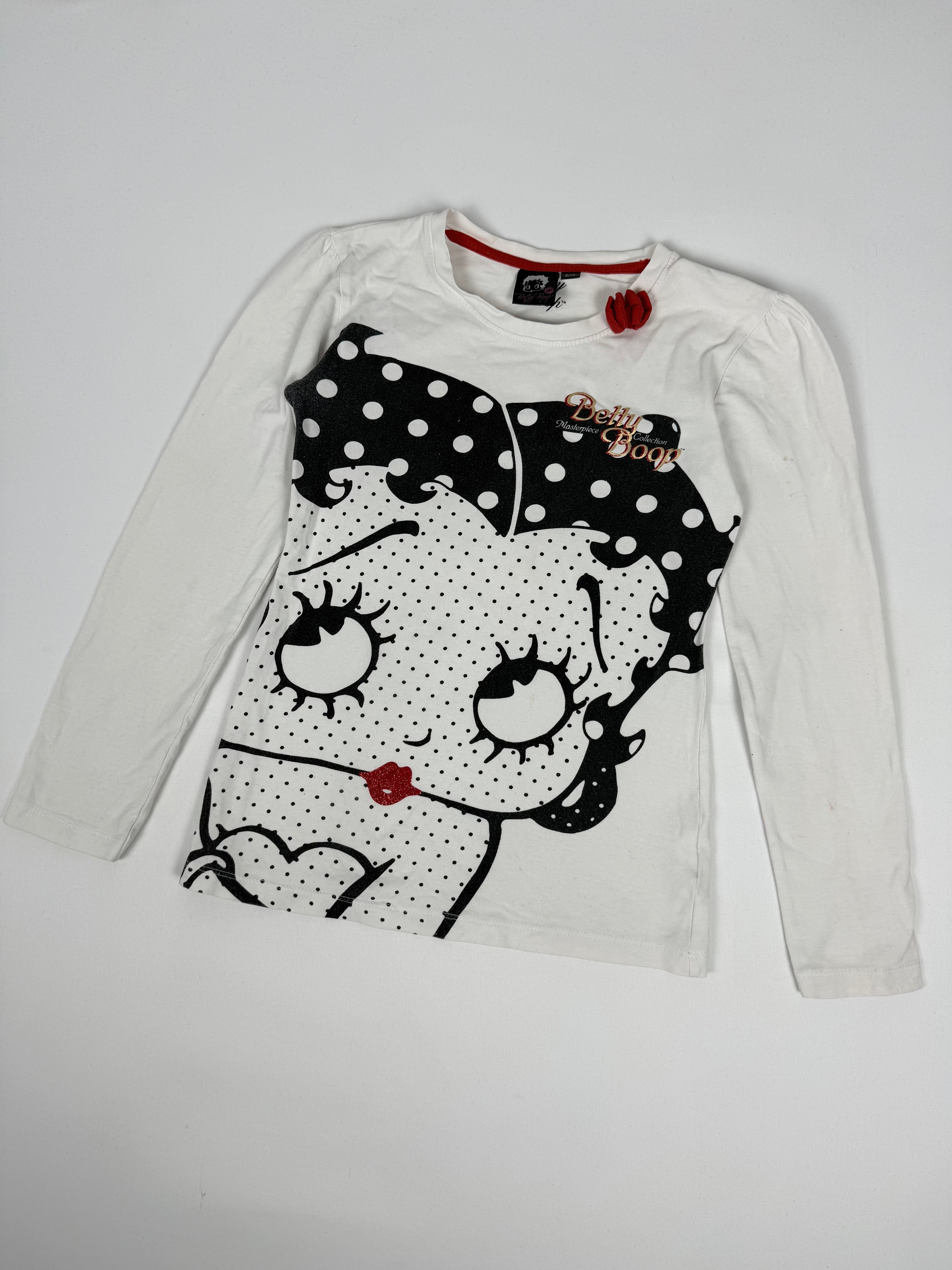 White graphic long sleeves top (XS)