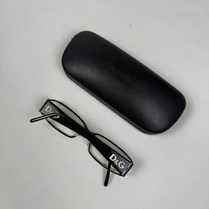 Black rhinestones logo 2000s office siren glasses (with prescription)