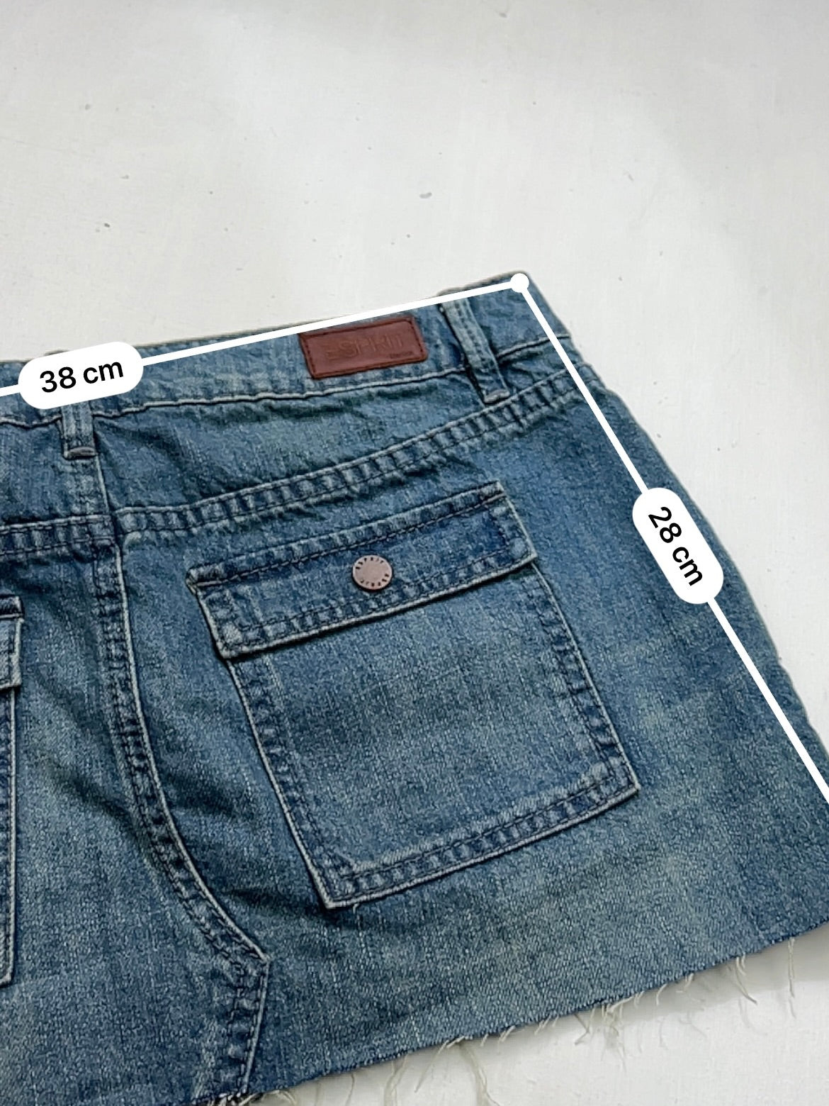 Blue denim low rise mini skirt (S/M)