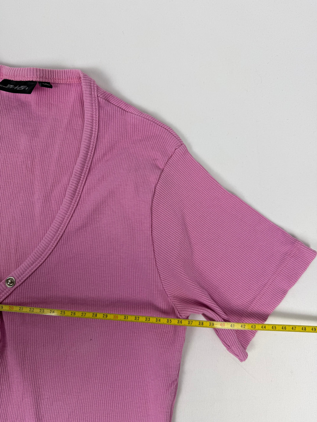 Pink ribbed cotton tee (L)