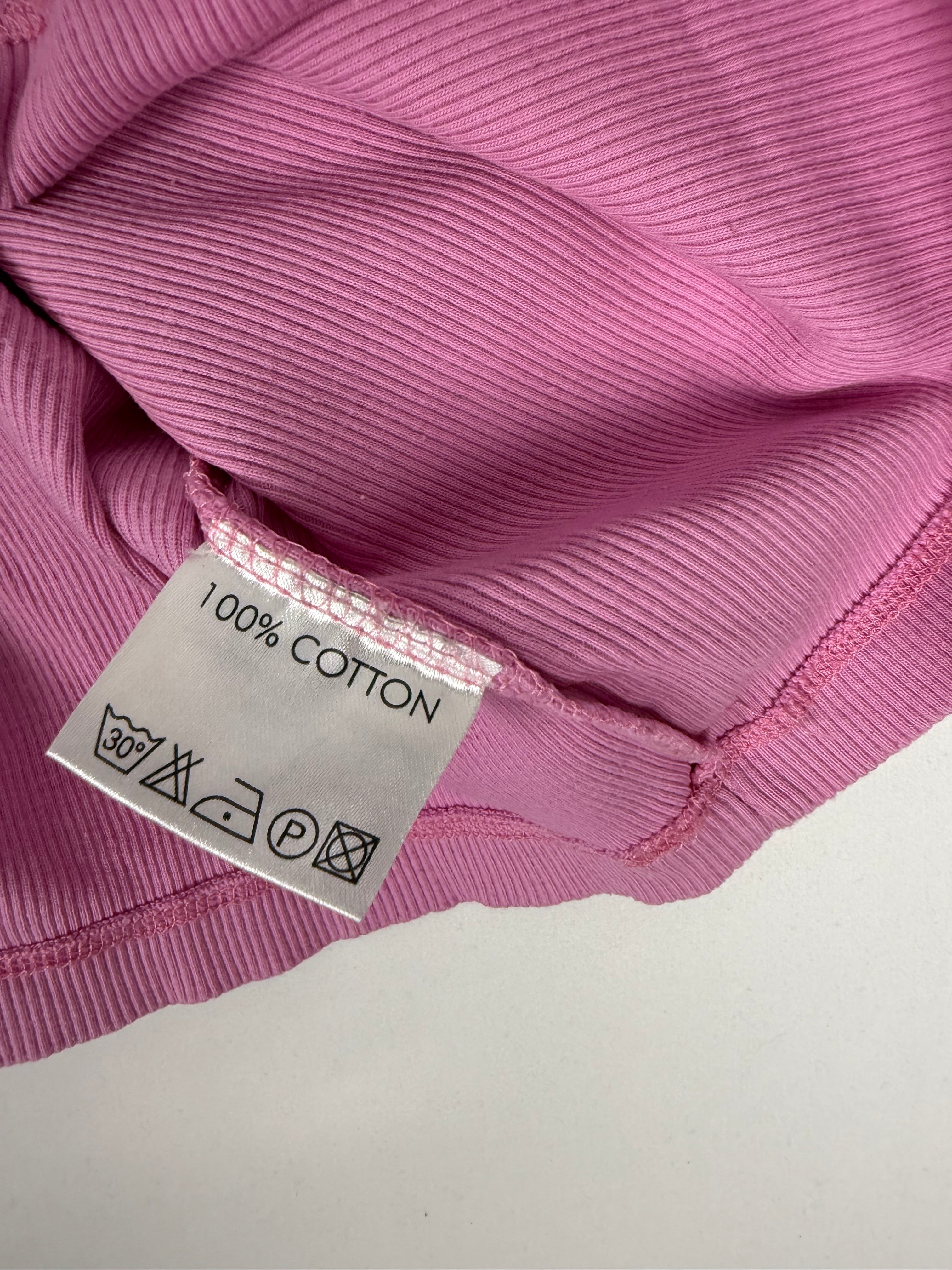 Pink ribbed cotton tee (L)