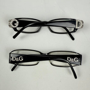 Black rhinestones logo 2000s office siren glasses (no prescription)