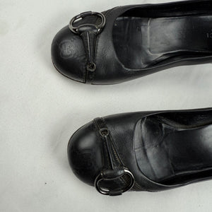 Black monogram ballet flat (36.5)