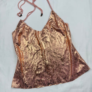 Baby pink shinning halter top (M)