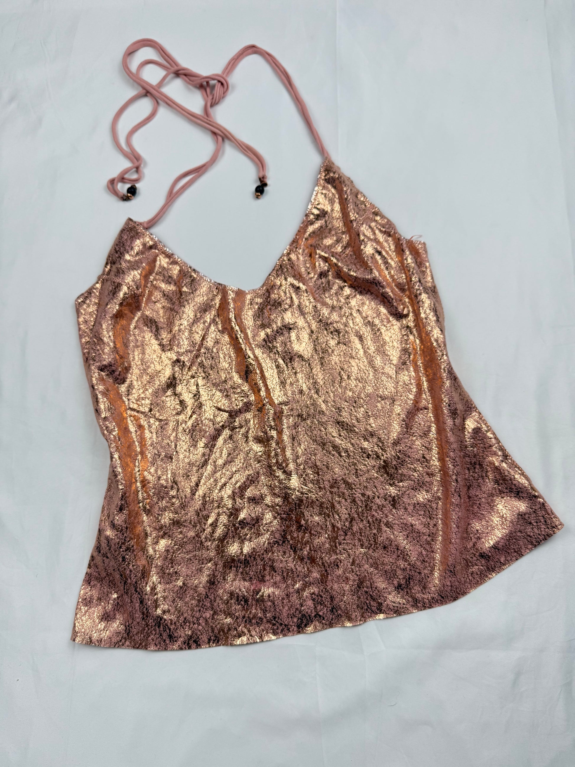 Baby pink shinning halter top (M)