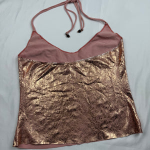 Baby pink shinning halter top (M)