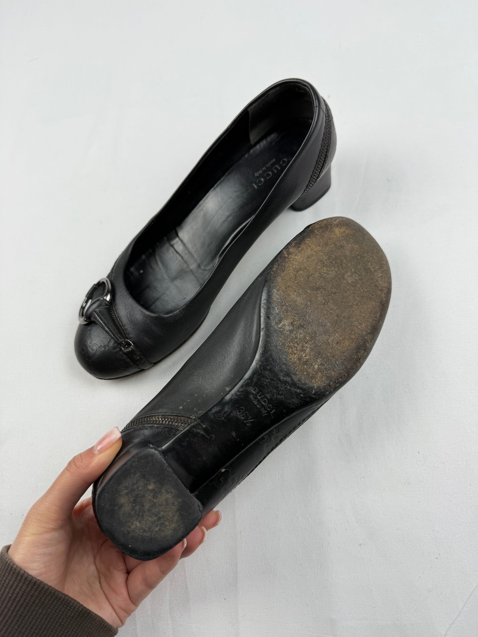 Black monogram ballet flat (36.5)