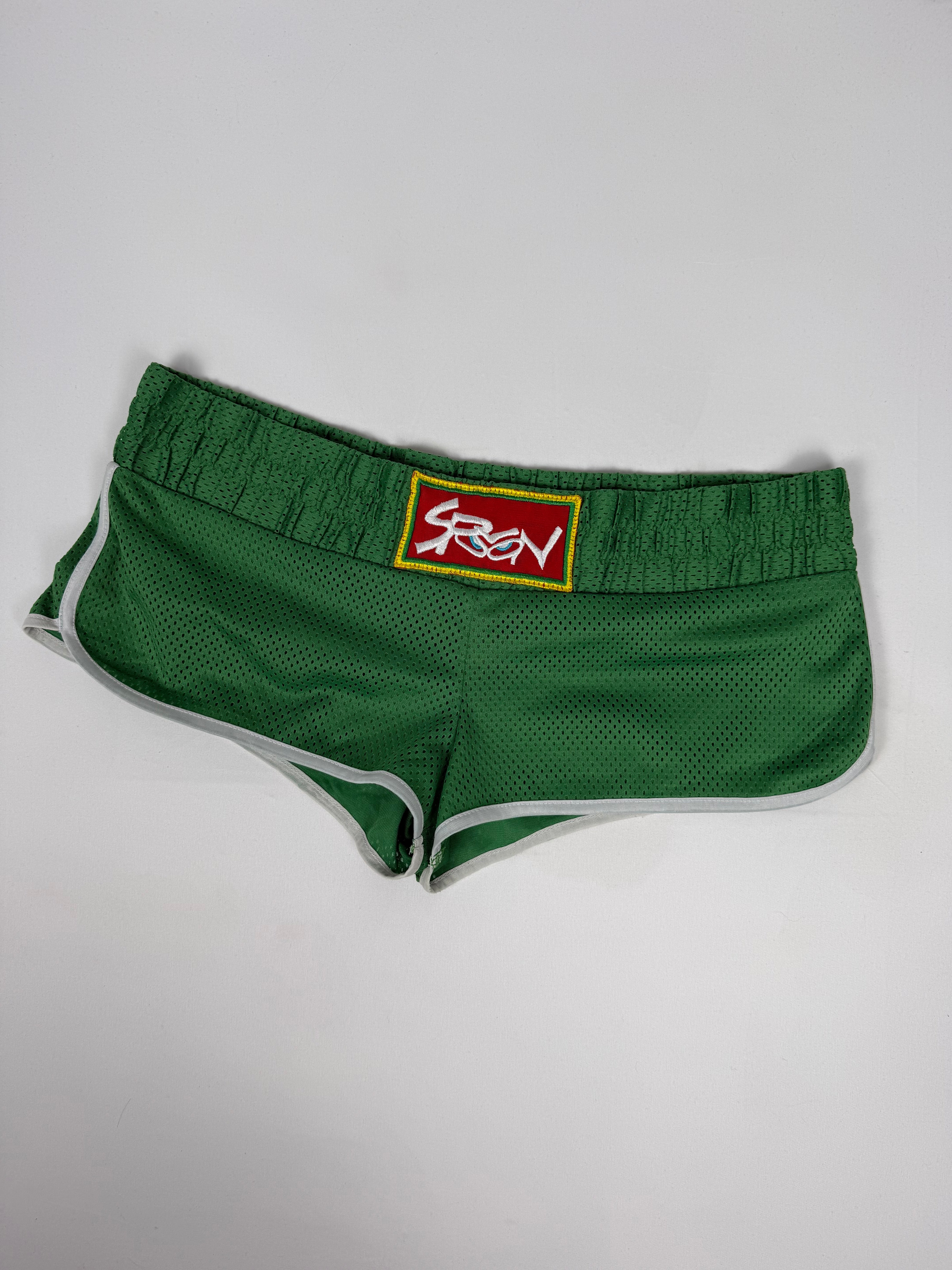 Green activewear mini short (XL)
