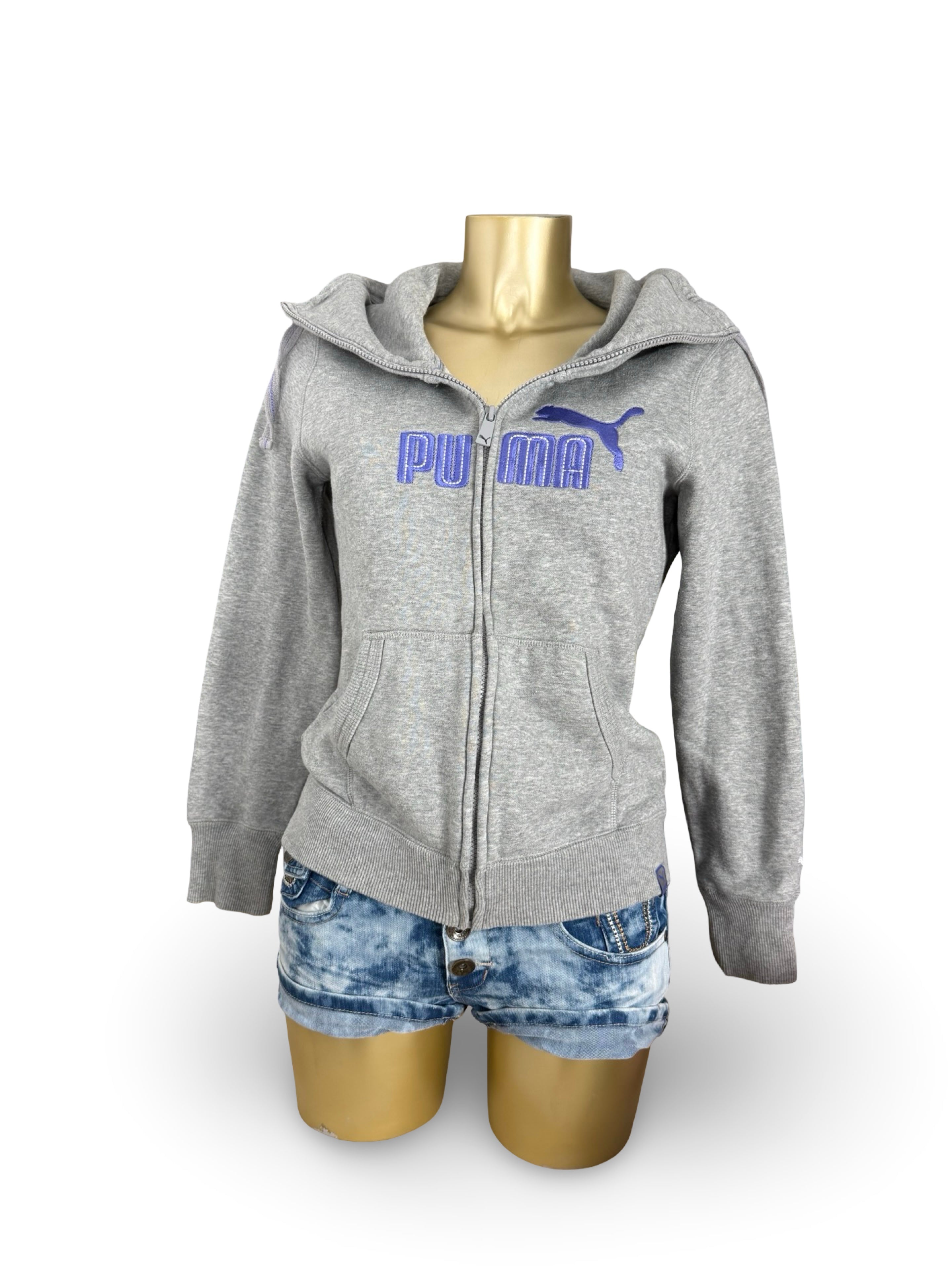 Grey cotton zip up sweatshirt (L)
