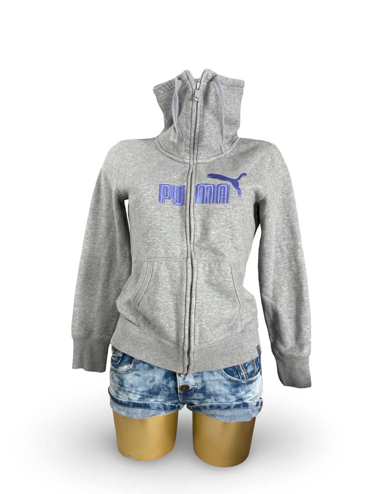 Grey cotton zip up sweatshirt (L)