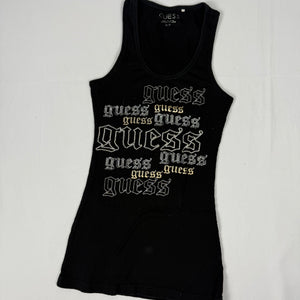 Black tight fit ribbed tank top (S)