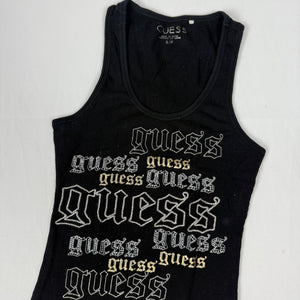 Black tight fit ribbed tank top (S)