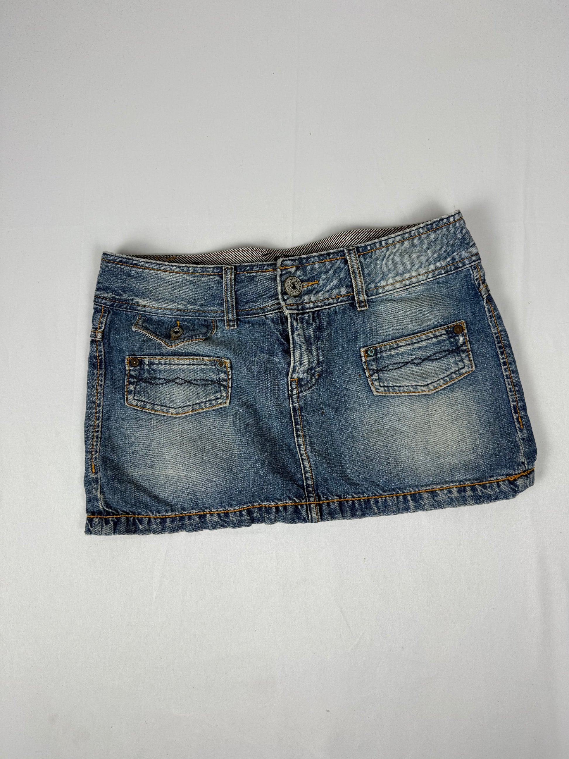 Blue denim mini skirt (S/M)