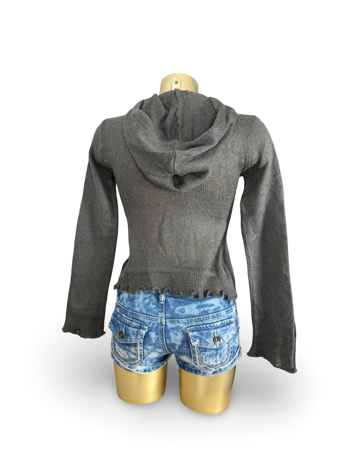 Grey hooded super soft jumper (S)