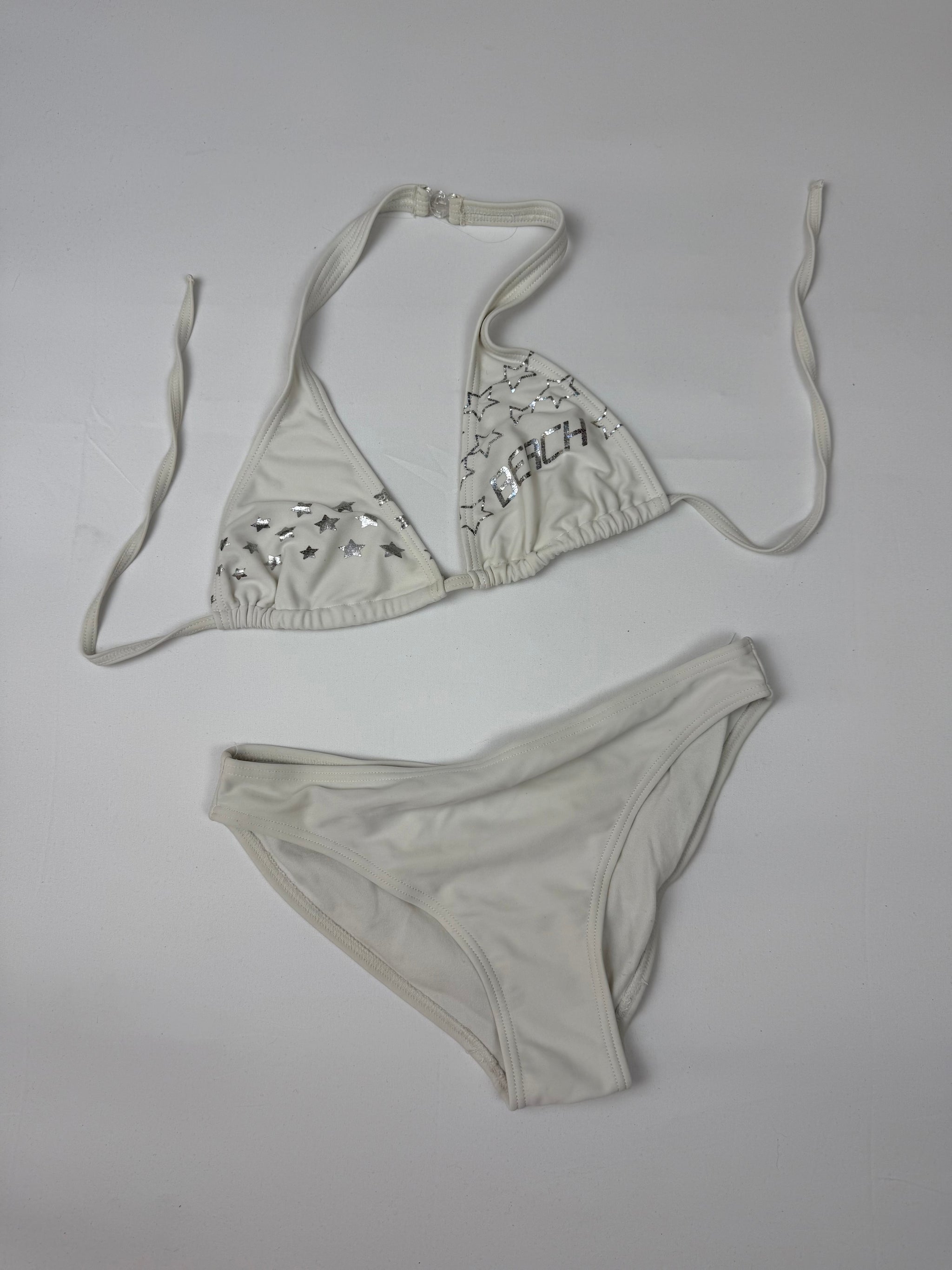 White activewear low rise bikini set (S)