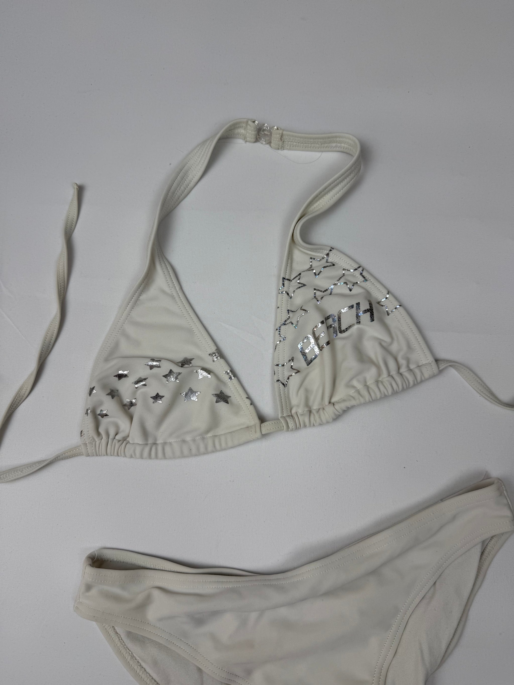 White activewear low rise bikini set (S)