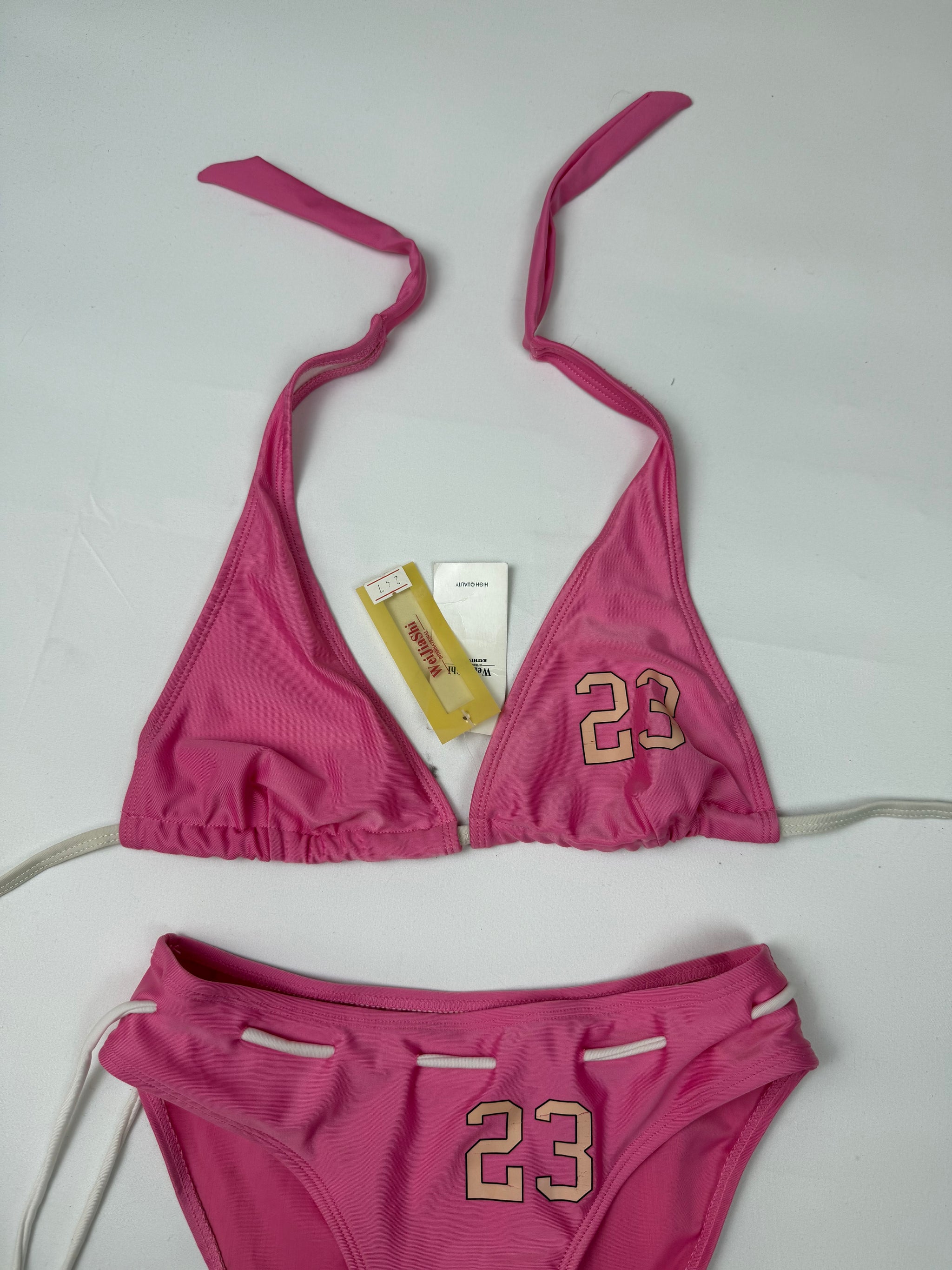 Pink activewear low rise bikini set (XS)