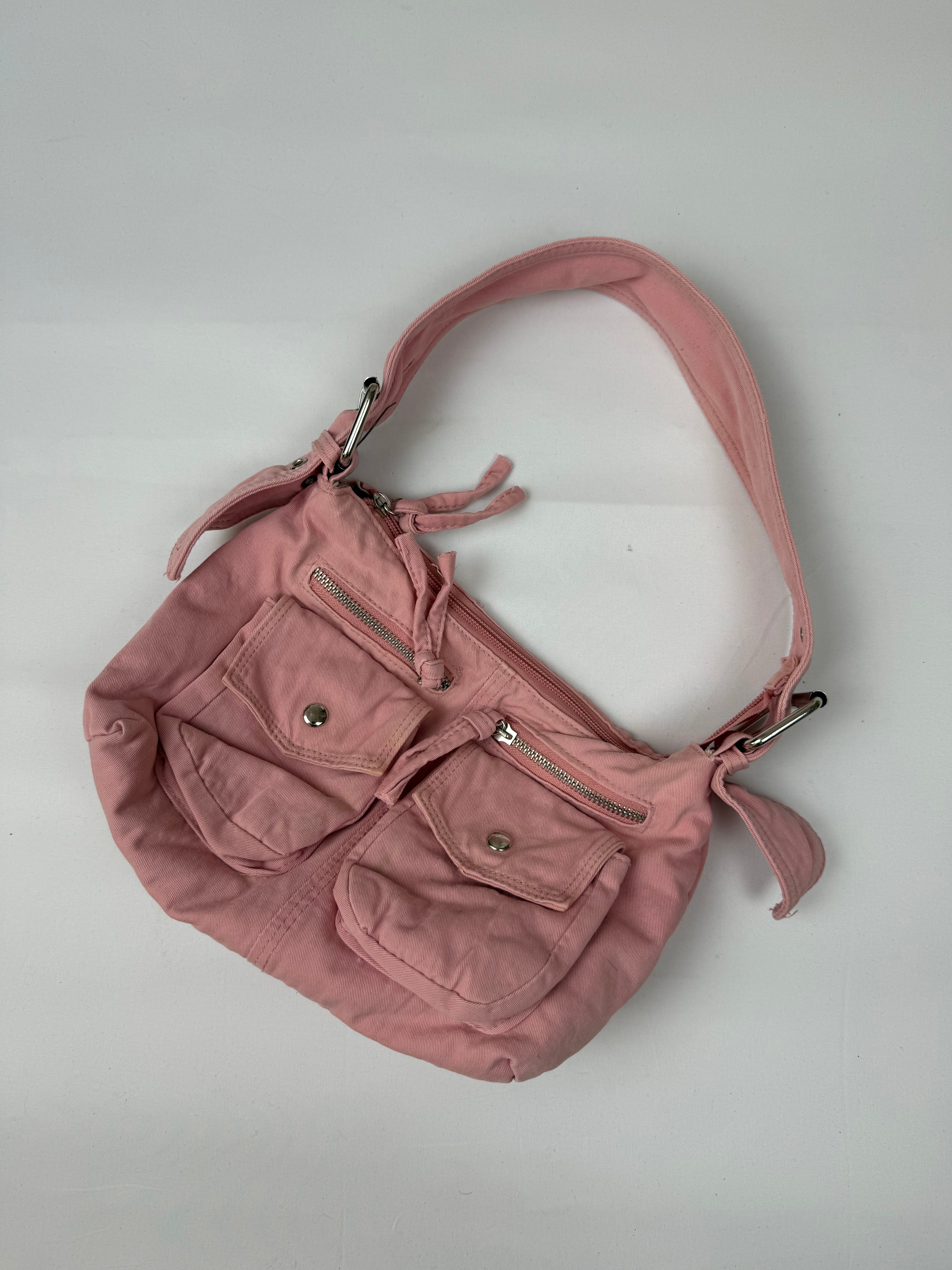 Baby pink cotton shoulder bag (26x19 cm)