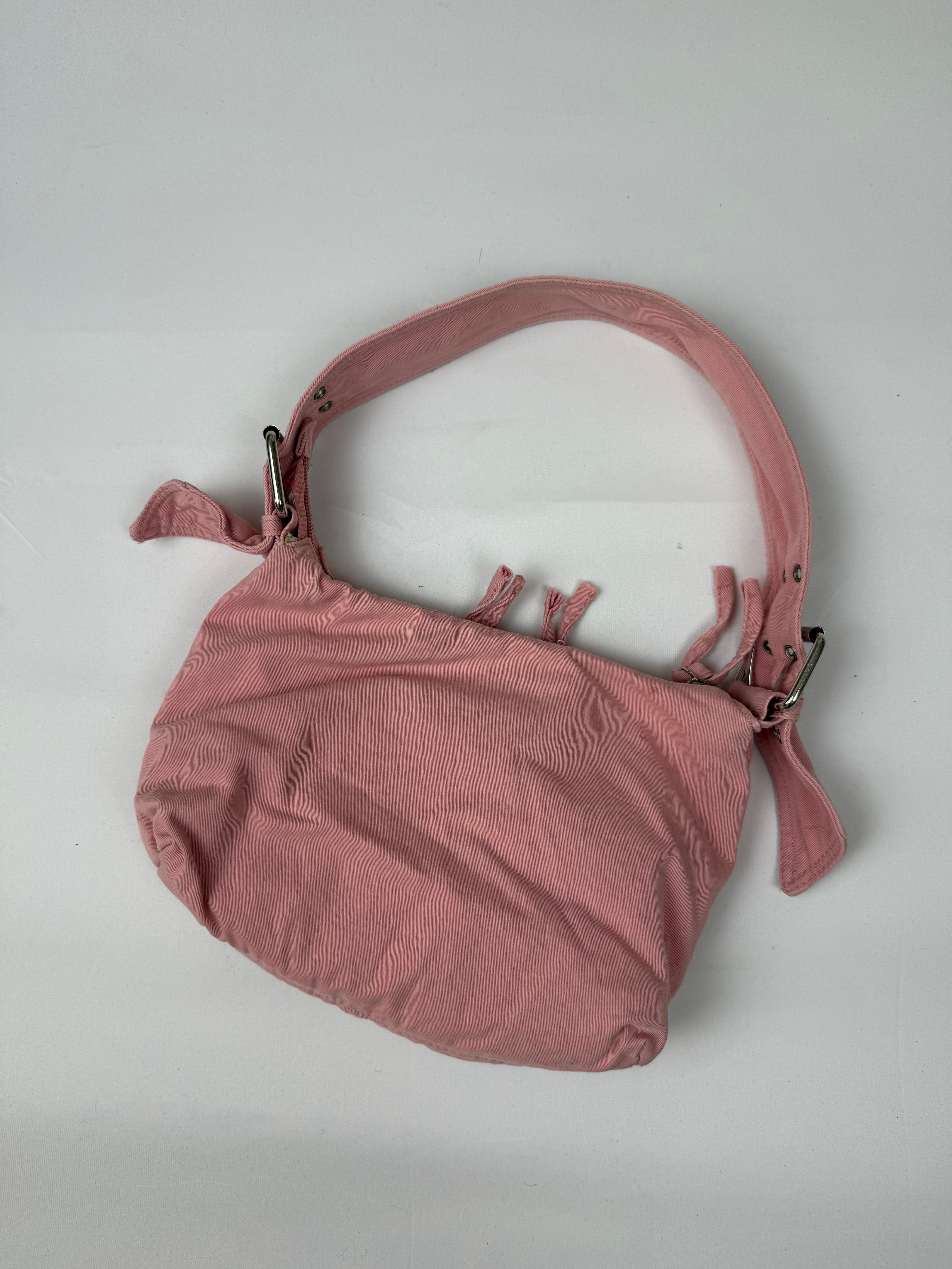 Baby pink cotton shoulder bag (26x19 cm)
