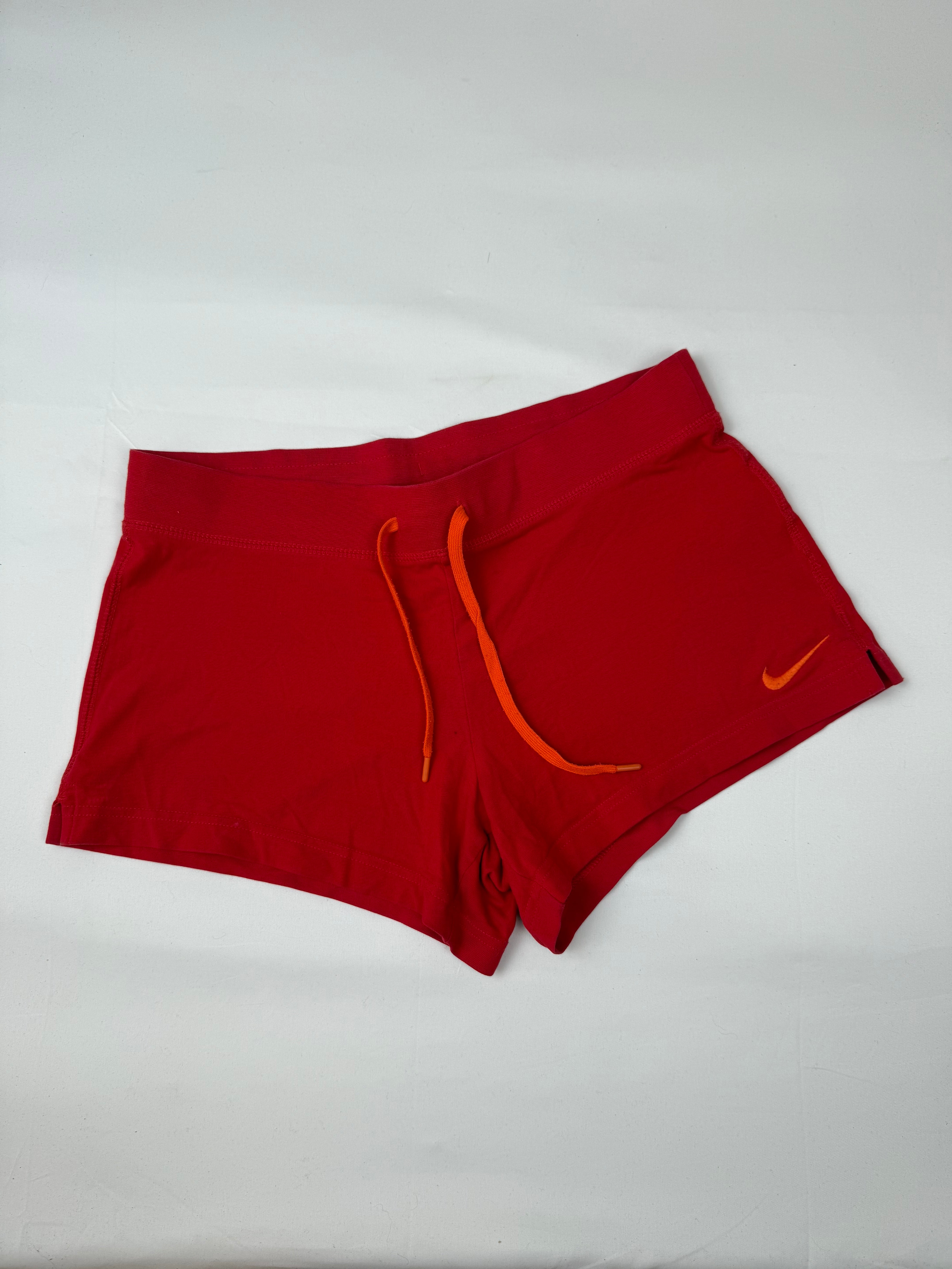 Red activewear cotton mini short (M)