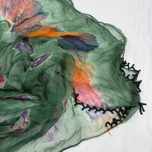 Khaki graphic mesh multiway pareo tie up mini skirt / top (200x45cm)