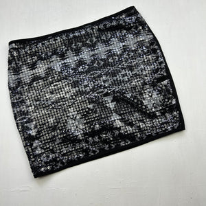 Black low rise sequins mini skirt (M)
