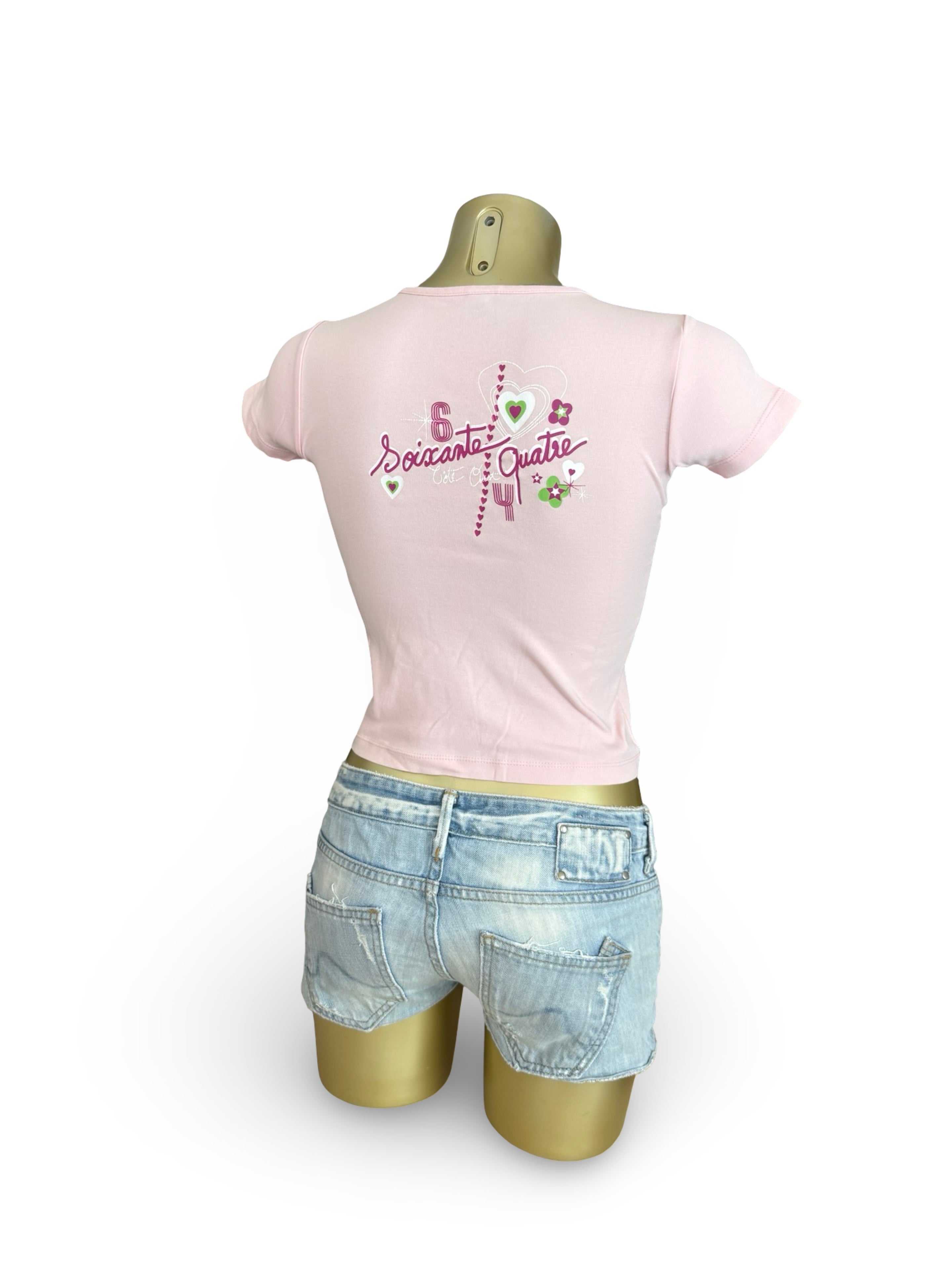 Baby pink cotton graphic tee (S)