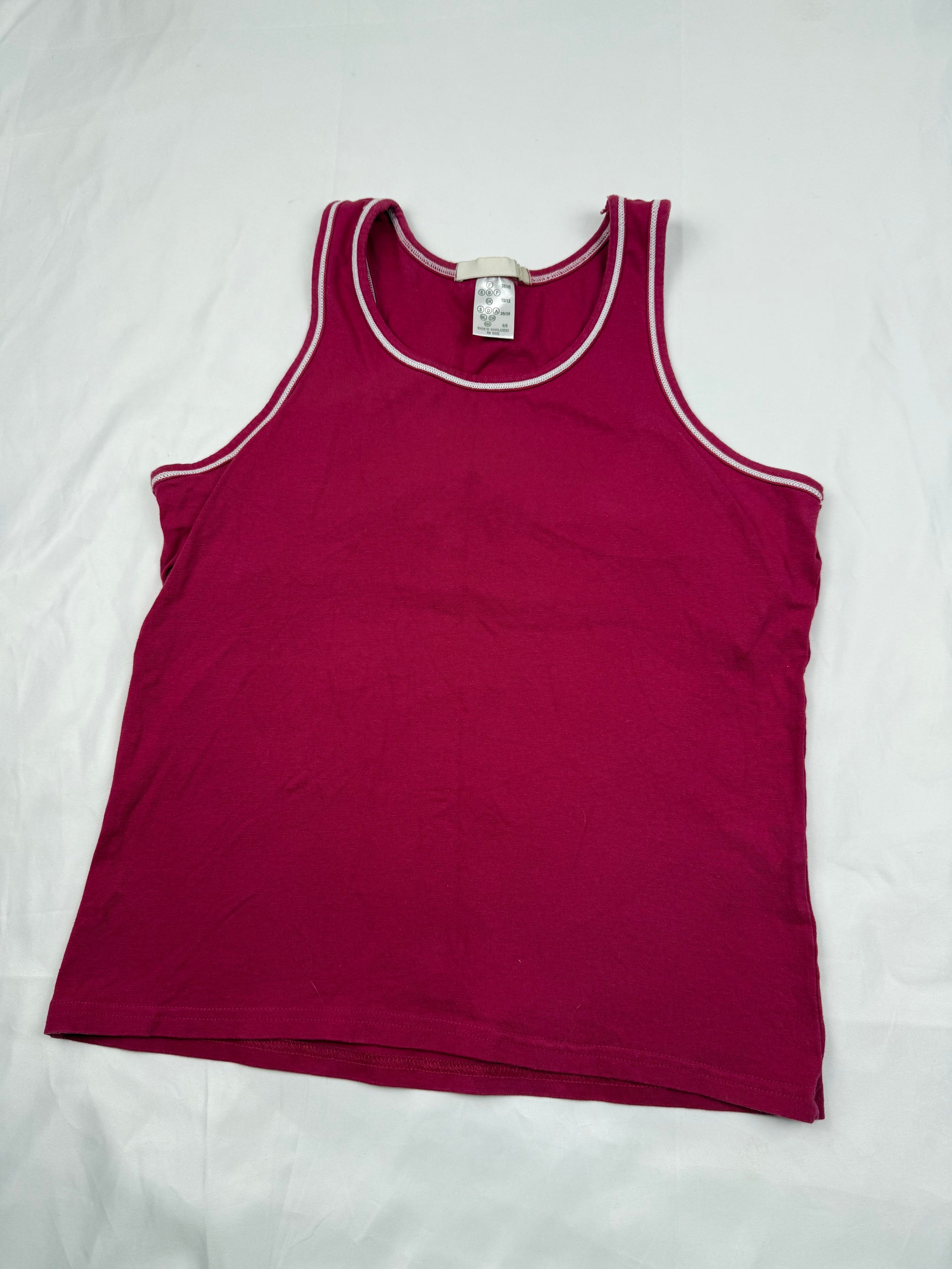 Pink activewear tank top with inside bra (S/M)