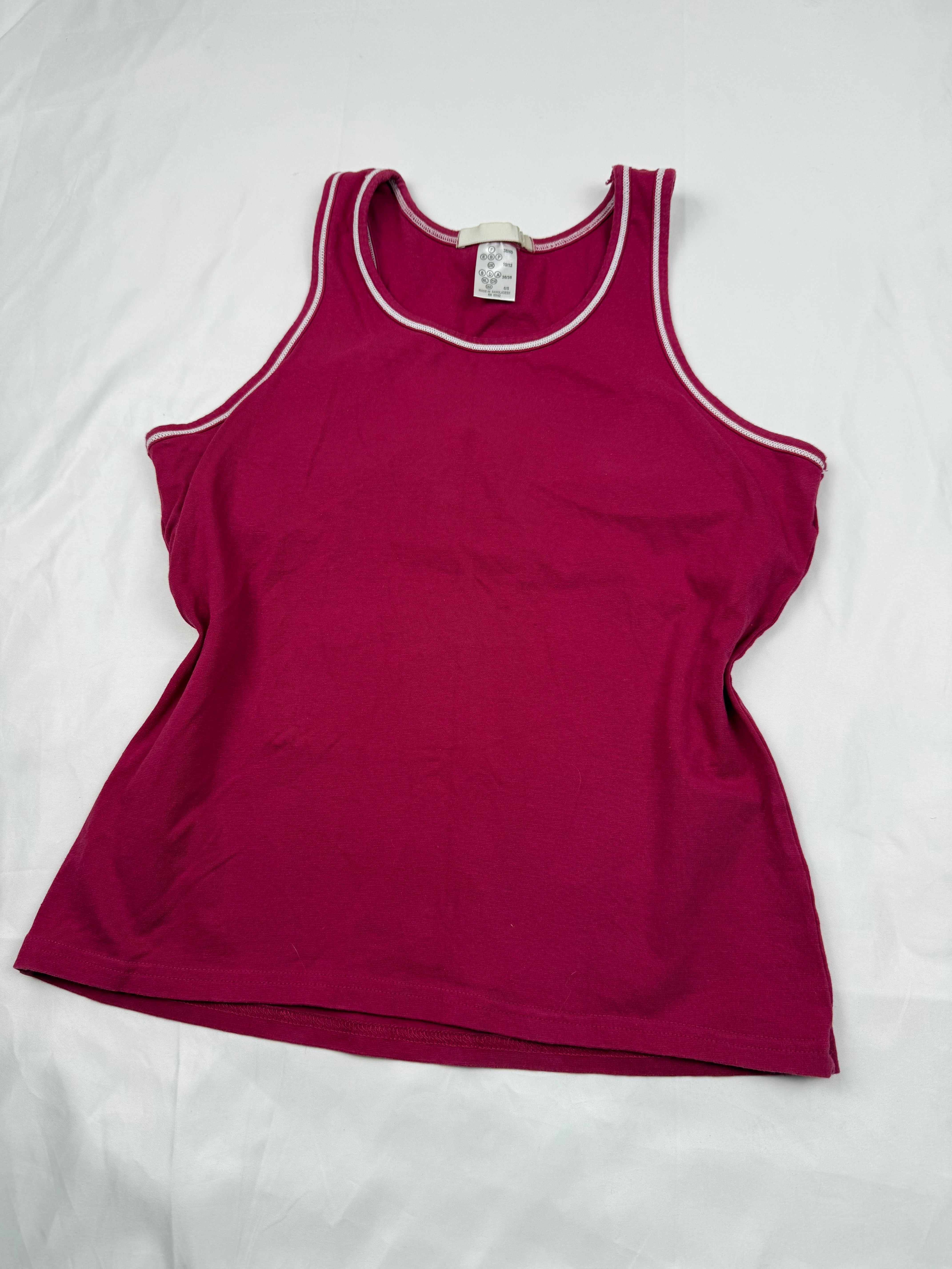 Pink activewear tank top with inside bra (S/M)