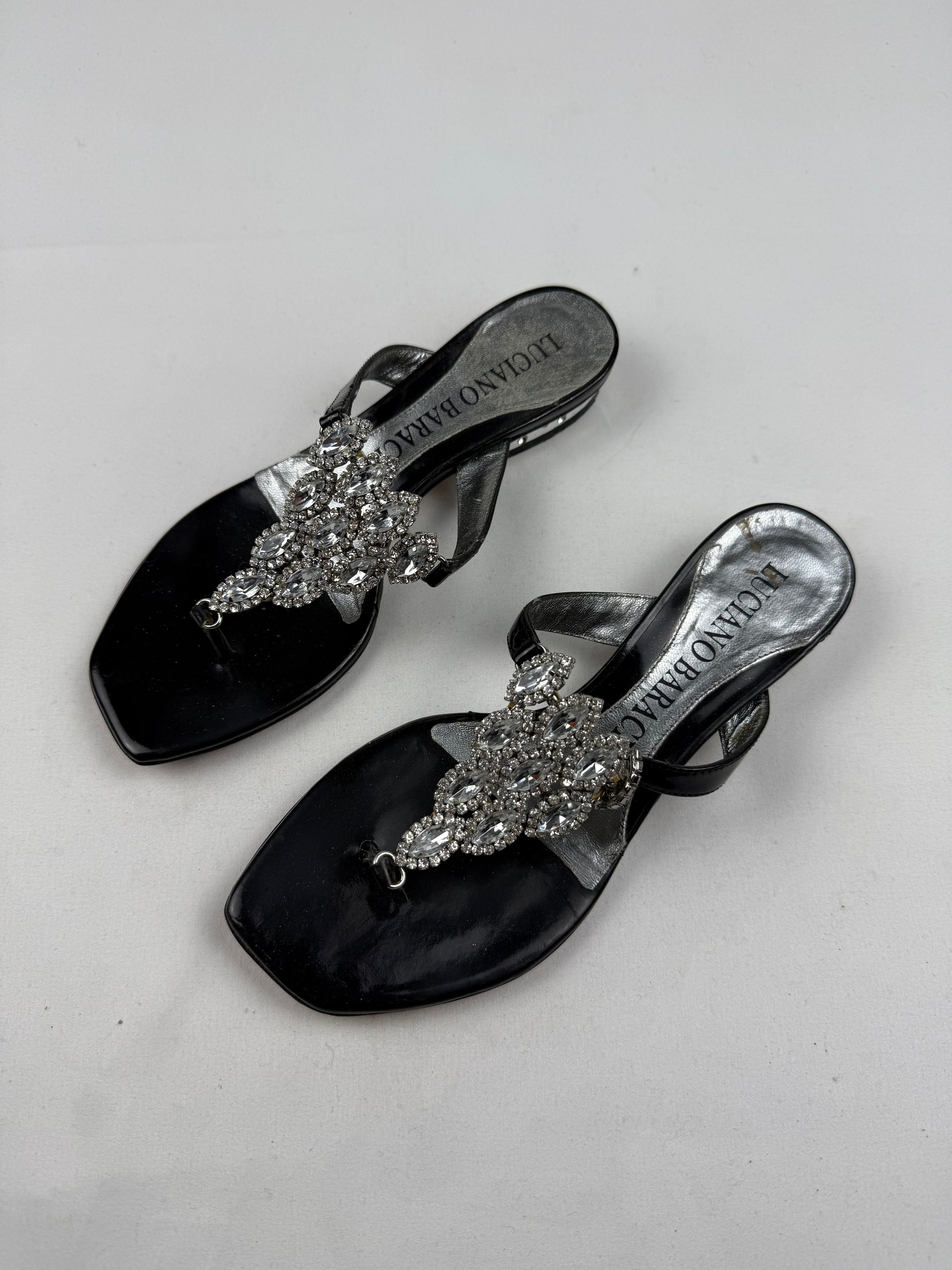 Black thong platforms rhinestones flip flop (35)