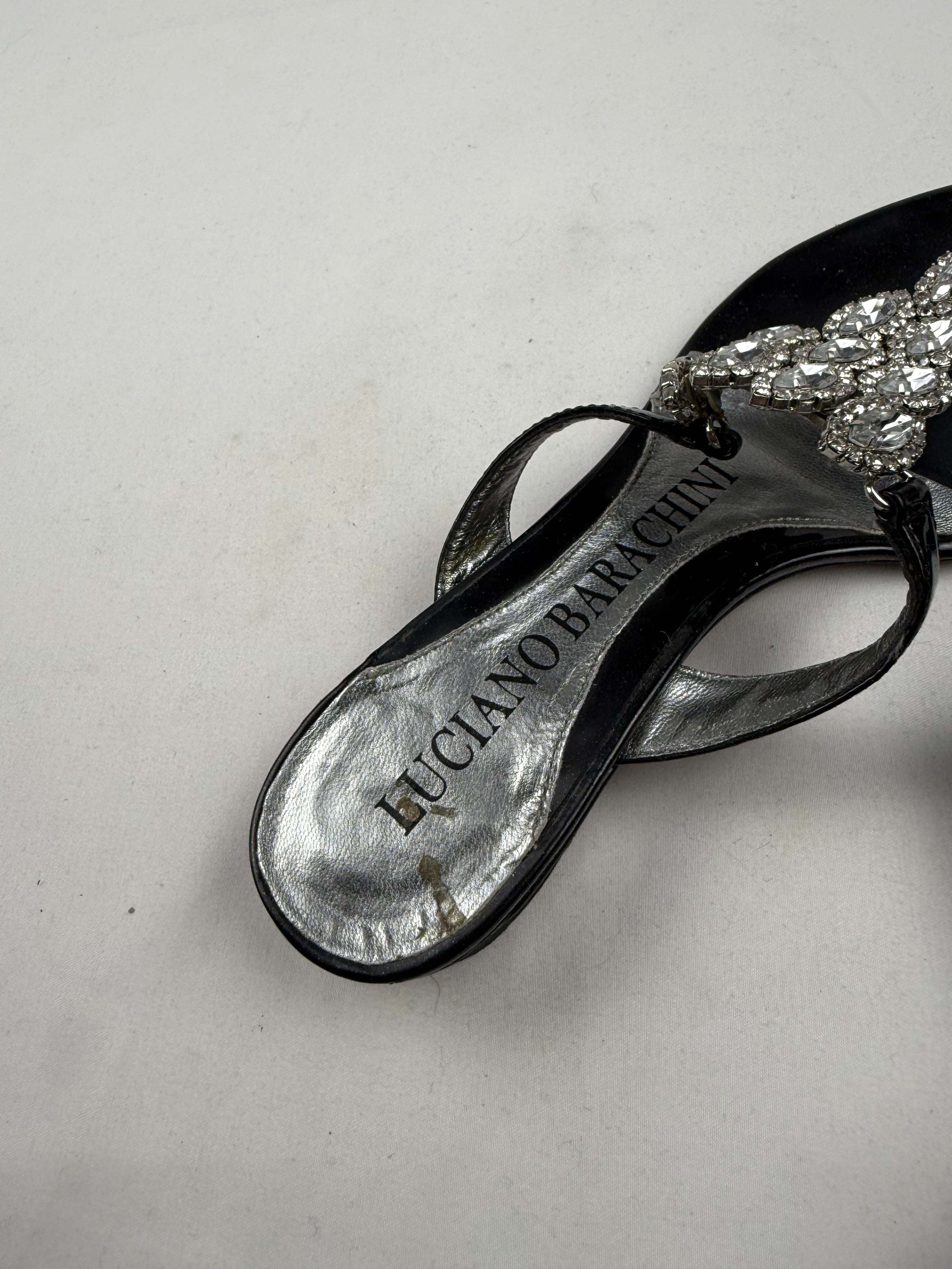 Black thong platforms rhinestones flip flop (35)