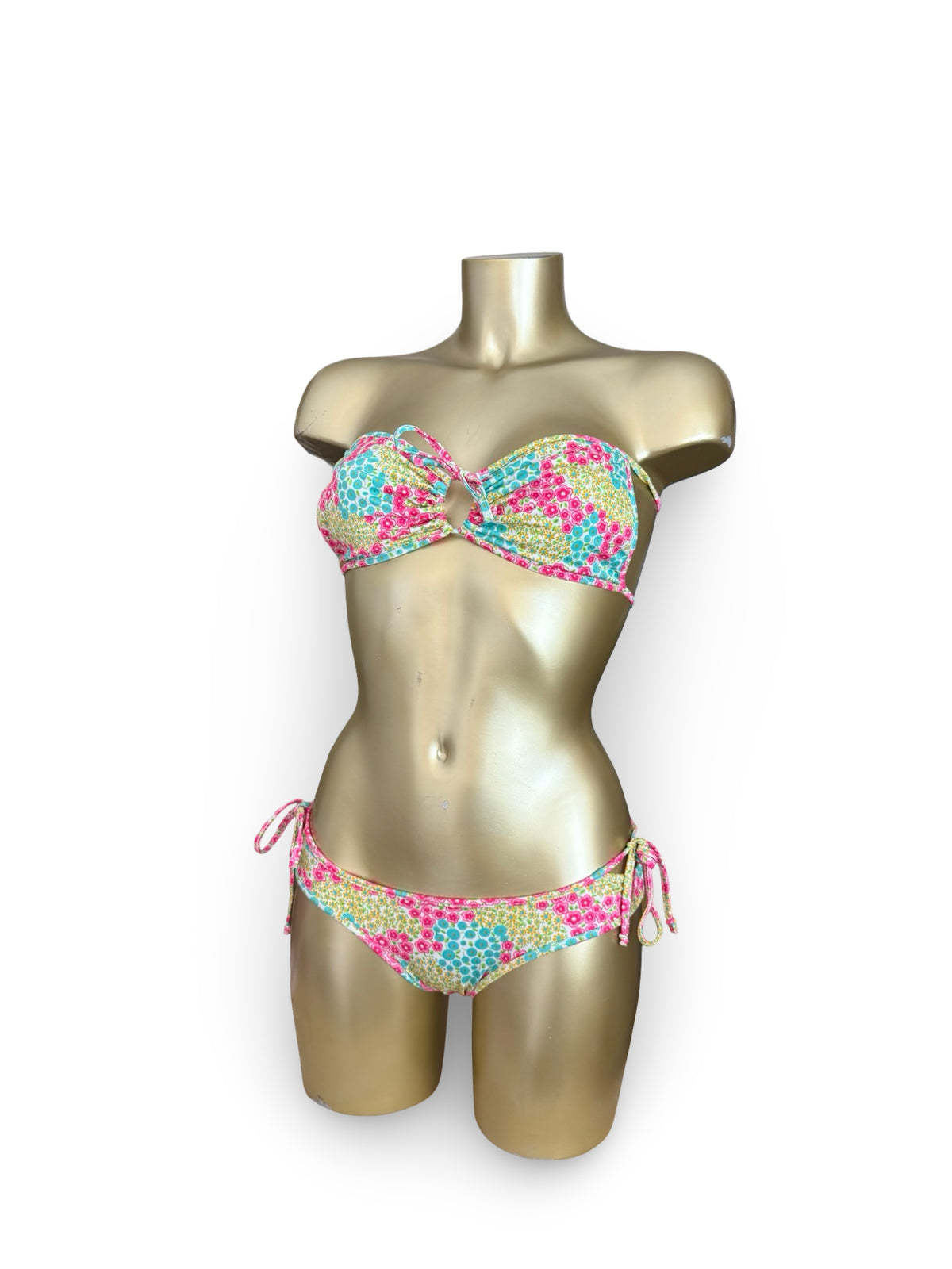Multicolor floral low rise bikini set (XS)