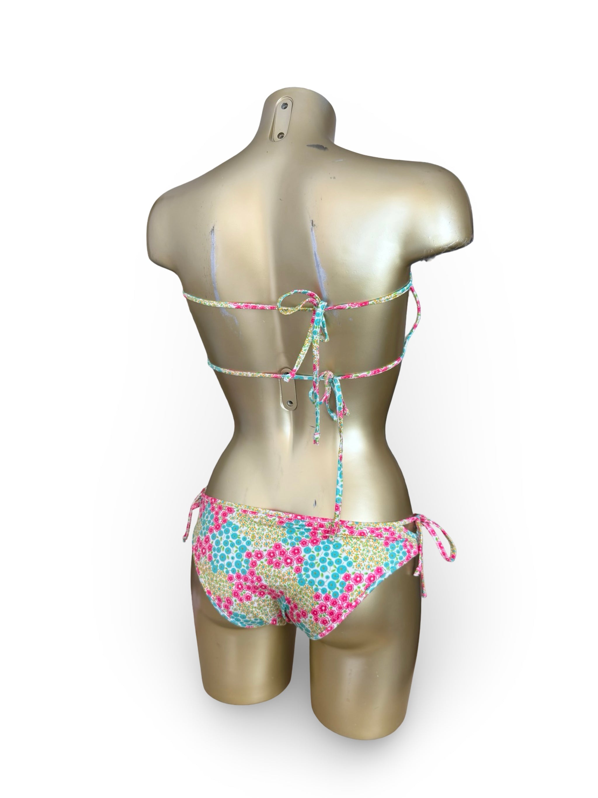 Multicolor floral low rise bikini set (XS)