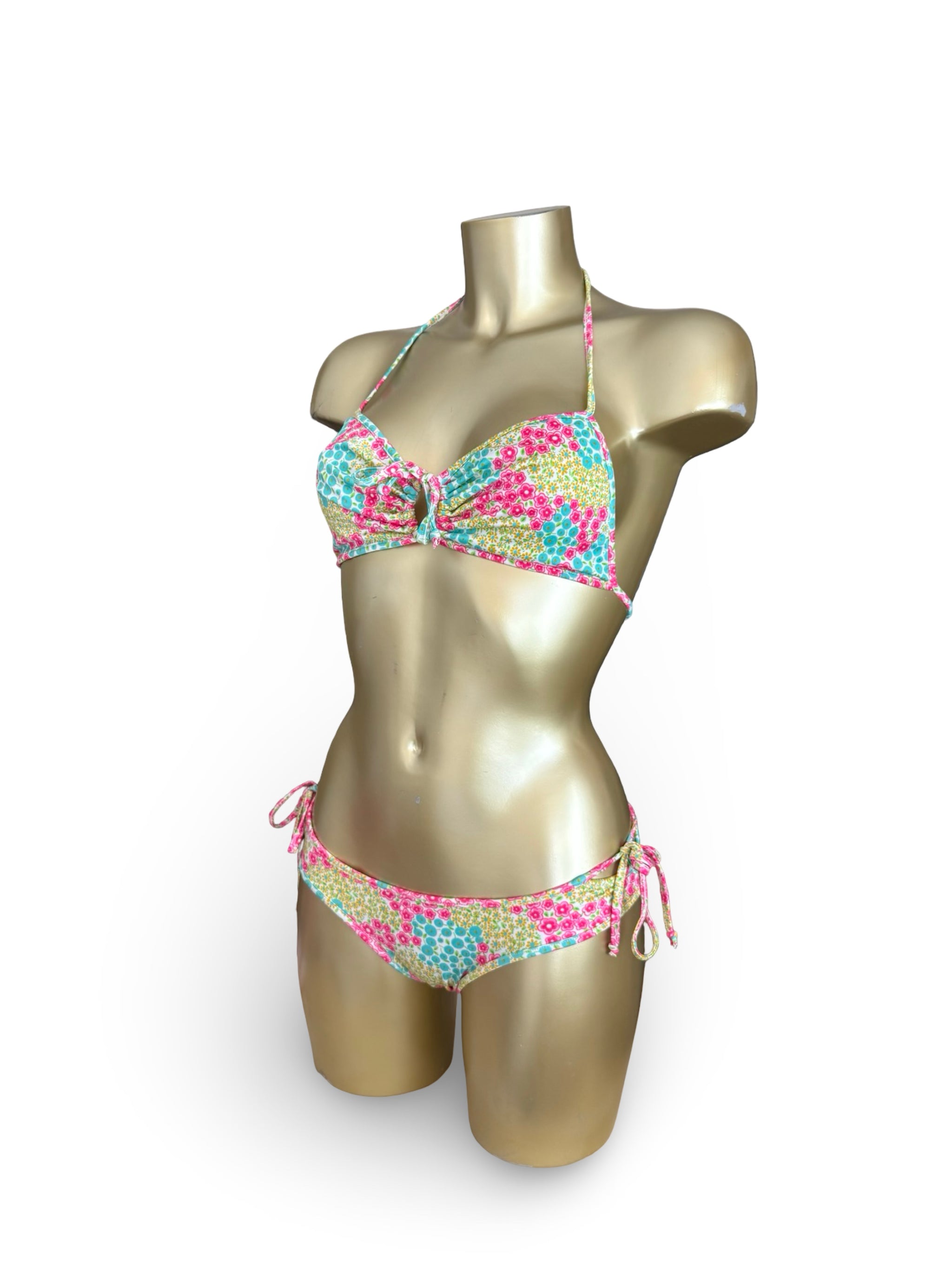 Multicolor floral low rise bikini set (XS)