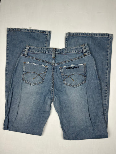 Blue denim low waist bootcut/ flare pants (S)