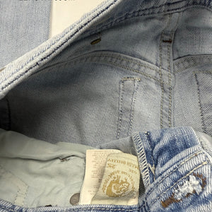 Blue denim low rise straight legs pants (XS)