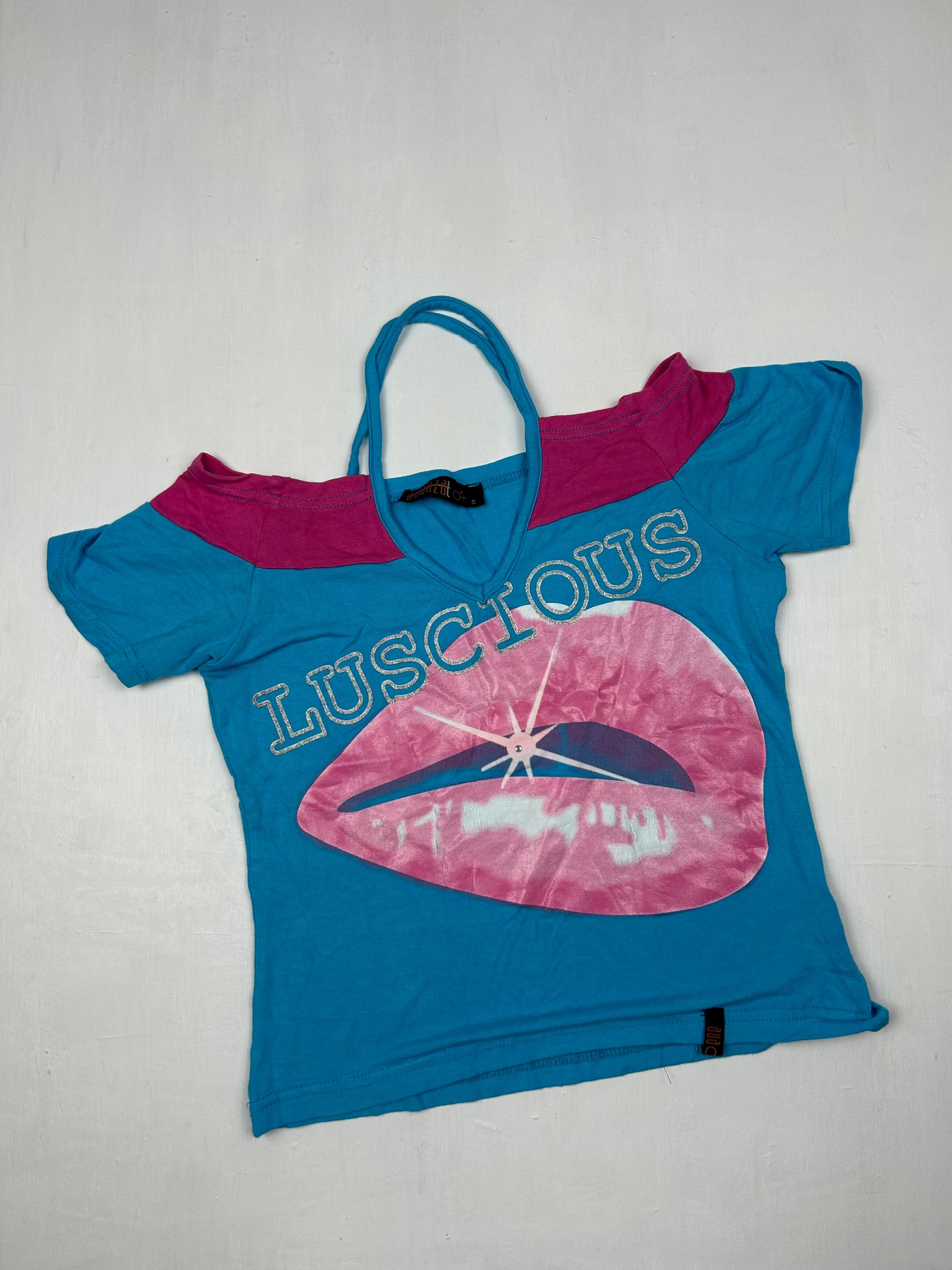 Blue kiss logo cotton tee (XS/S)