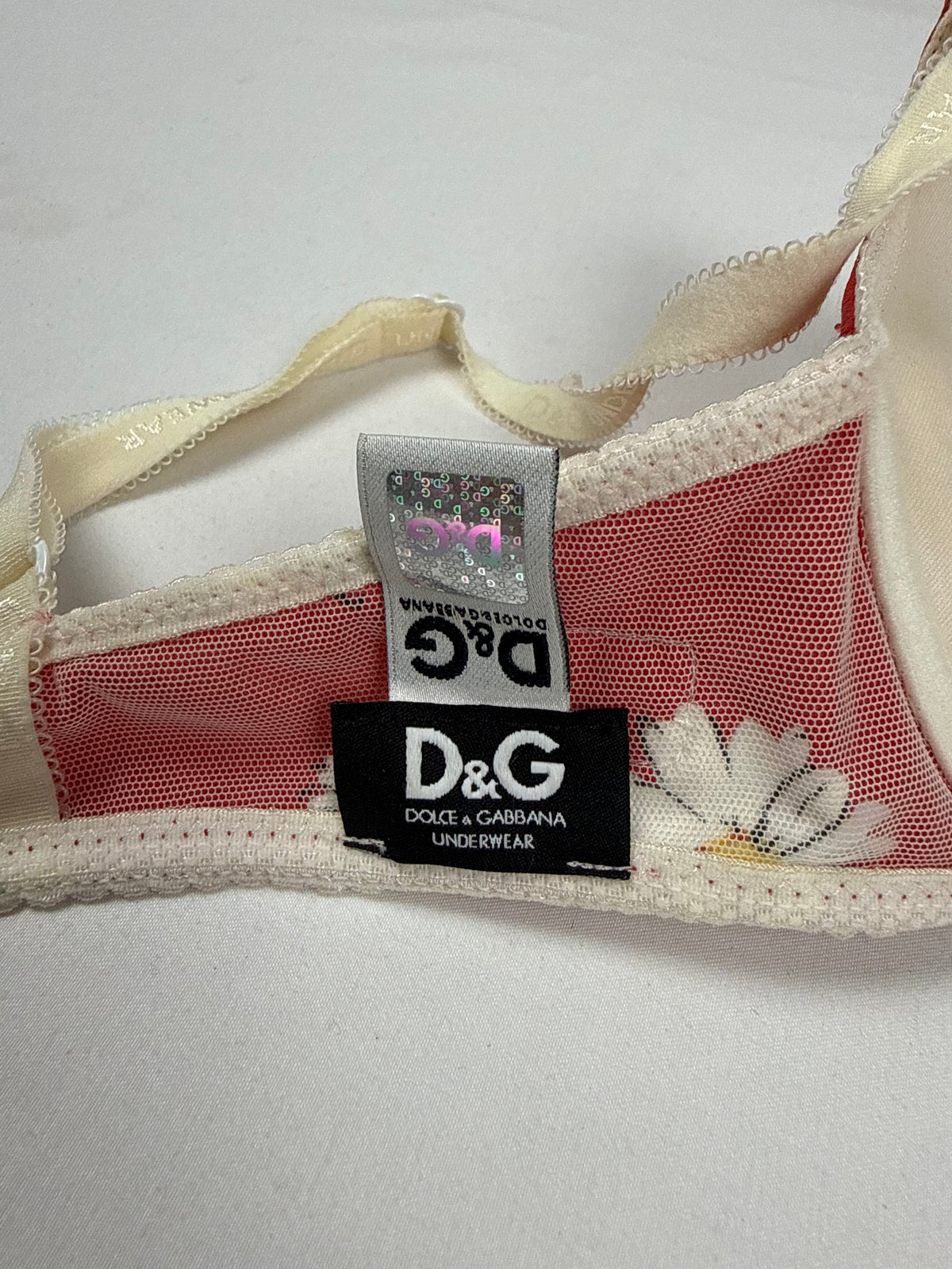 Red floral bra