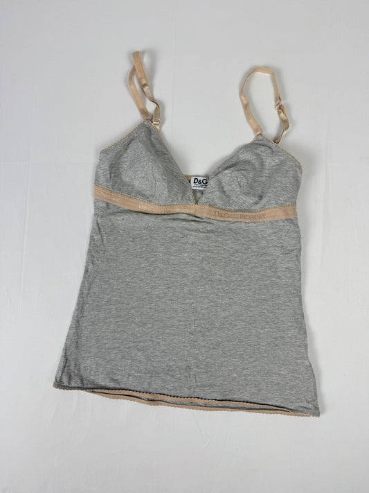 Grey tight fit cotton cami top (M/L)