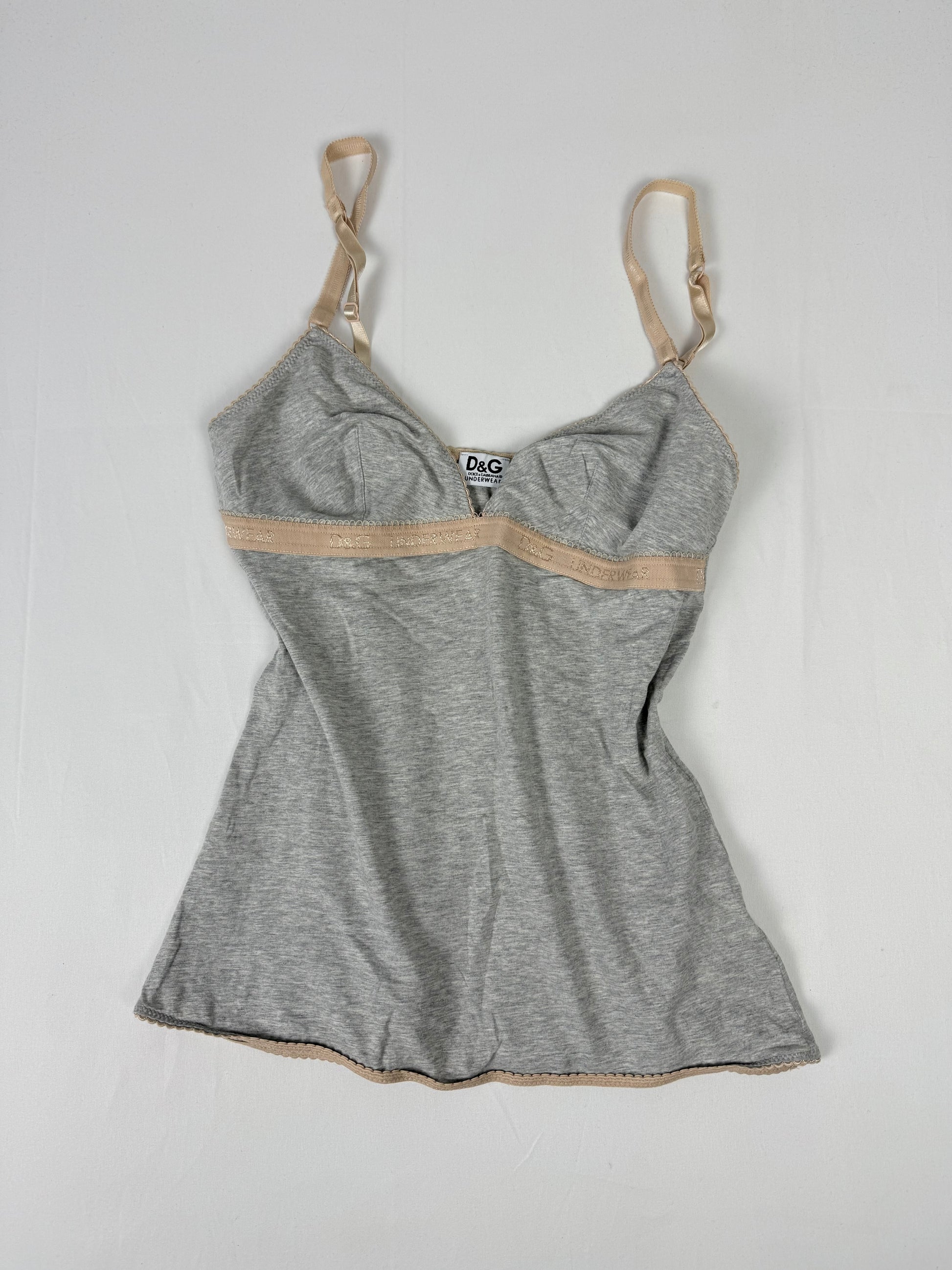 Grey tight fit cotton cami top (M/L)