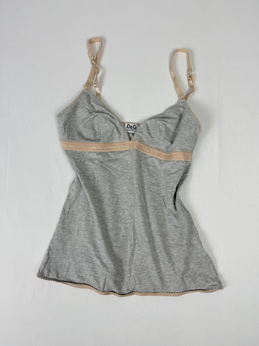 Grey tight fit cotton cami top (M/L)