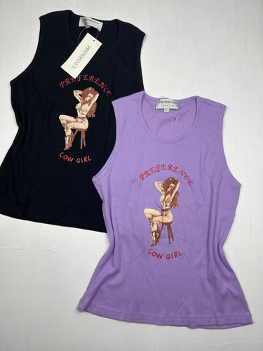 Ribbed logo tank top (M/L)