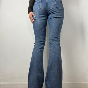 Blue denim  low waist flare / bootcut pants (S)