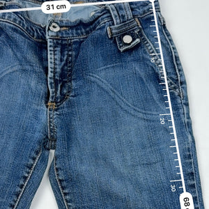 Blue denim low rise capri pants (XS)