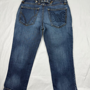 Blue denim low rise capri pants (XS)