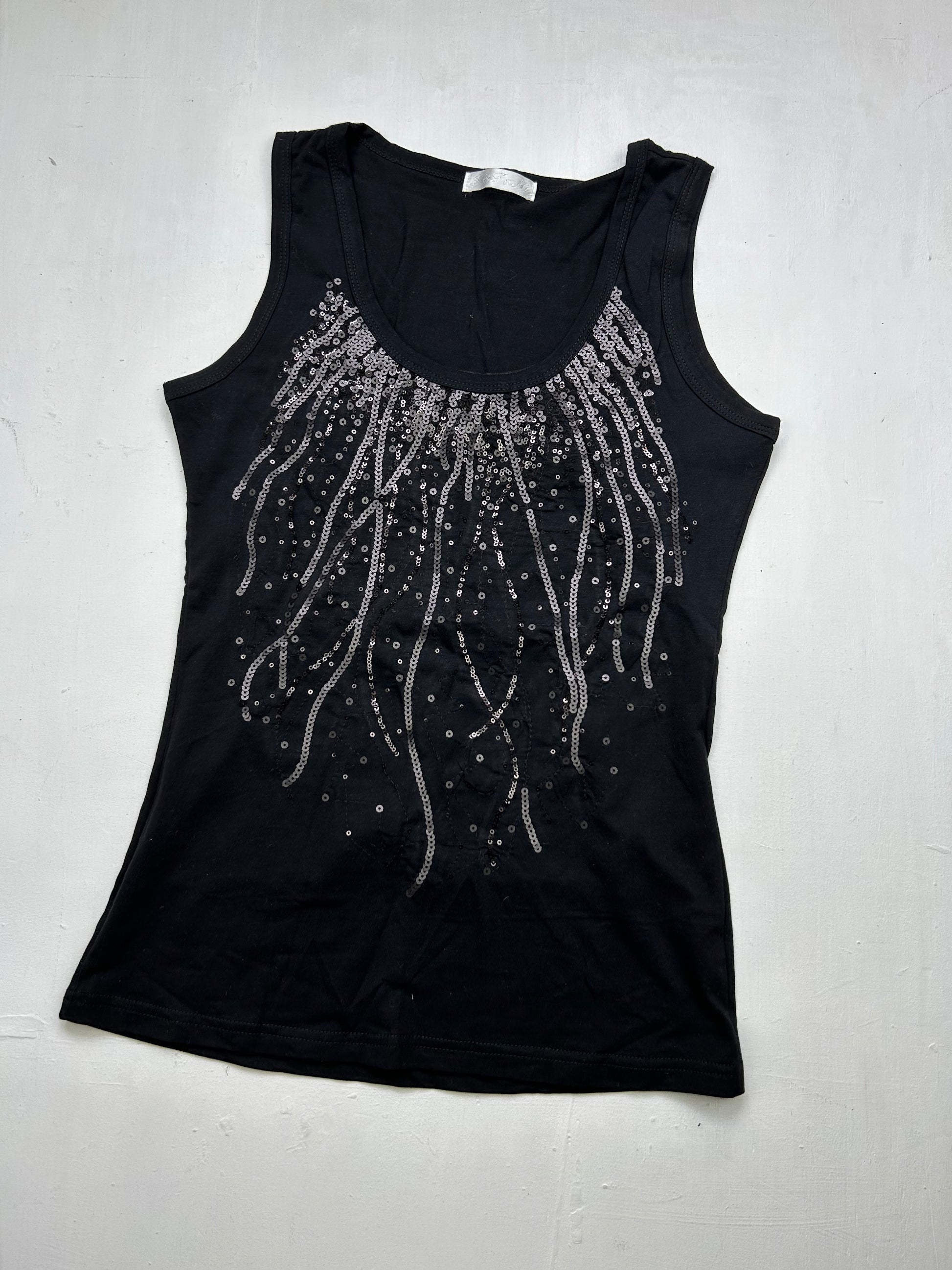 Rhinestones tight tank top (S/M)